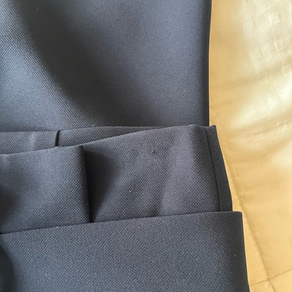 Simon Contemporaine Paperbag Waist Pleated Pencil Skirt 8 Navy Blue - Picture 13 of 13